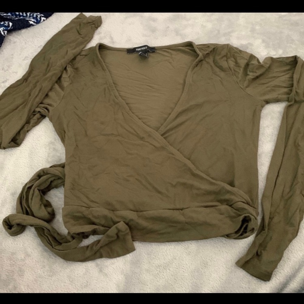crossbody long sleeve top